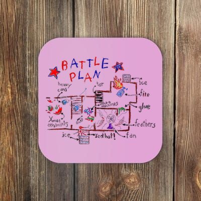 Funny Battle Plan Christmas Home Hand Dawn Alone Xmas Coaster