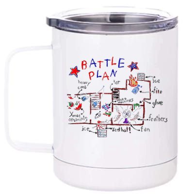 Funny Battle Plan Christmas Home Hand Dawn Alone Xmas 12 oz Stainless Steel Tumbler Cup