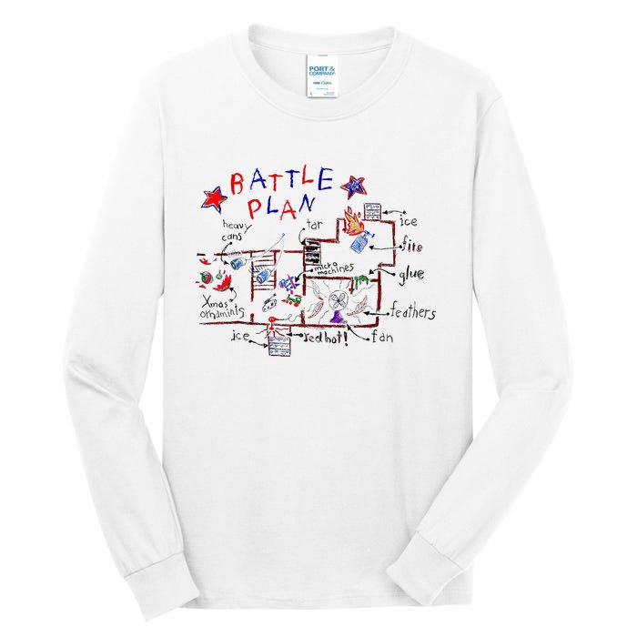 Funny Battle Plan Christmas Home Hand Dawn Alone Xmas Tall Long Sleeve T-Shirt