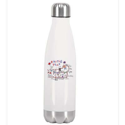 Funny Battle Plan Christmas Home Hand Dawn Alone Xmas Stainless Steel Insulated Water Bottle