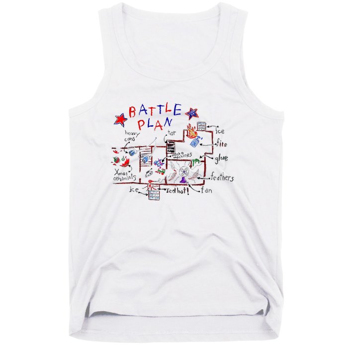 Funny Battle Plan Christmas Home Hand Dawn Alone Xmas Tank Top