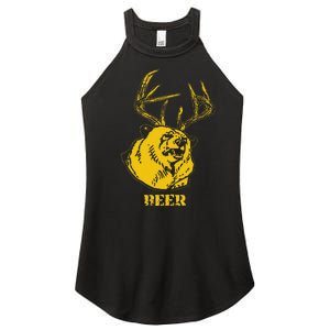 Funny Bear Plus Deer Equals Beer Deer Hunting Usa Hunter Women's Perfect Tri Rocker Tank