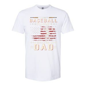 Favorite Baseball Player Calls Me Dad USA Flag Father's Day Softstyle CVC T-Shirt