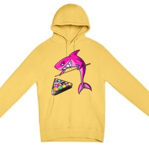 Funny Billiards Pool Cute Shark Gift Premium Pullover Hoodie