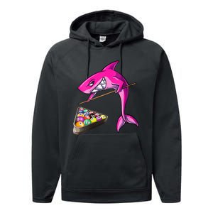 Funny Billiards Pool Cute Shark Gift Performance Fleece Hoodie