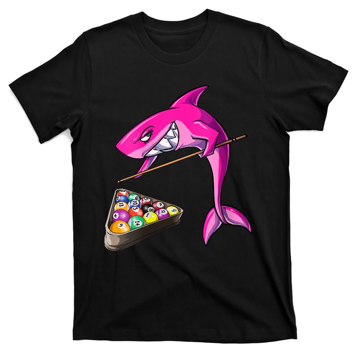 Funny Billiards Pool Cute Shark Gift T-Shirt