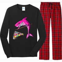 Funny Billiards Pool Cute Shark Gift Long Sleeve Pajama Set