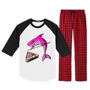 Funny Billiards Pool Cute Shark Gift Raglan Sleeve Pajama Set