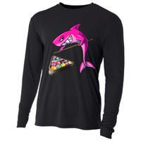 Funny Billiards Pool Cute Shark Gift Cooling Performance Long Sleeve Crew