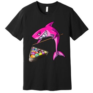 Funny Billiards Pool Cute Shark Gift Premium T-Shirt