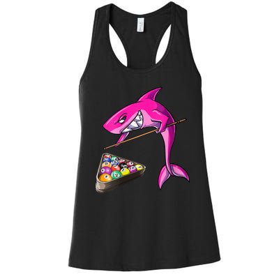 Funny Billiards Pool Cute Shark Gift Women's Racerback Tank