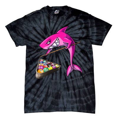 Funny Billiards Pool Cute Shark Gift Tie-Dye T-Shirt