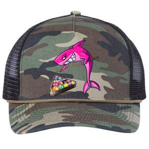 Funny Billiards Pool Cute Shark Gift Retro Rope Trucker Hat Cap