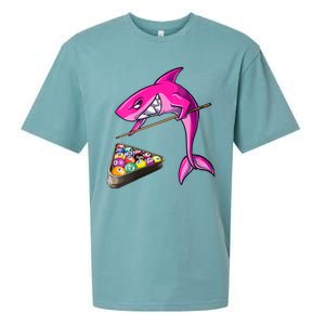 Funny Billiards Pool Cute Shark Gift Sueded Cloud Jersey T-Shirt