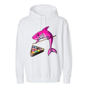 Funny Billiards Pool Cute Shark Gift Garment-Dyed Fleece Hoodie