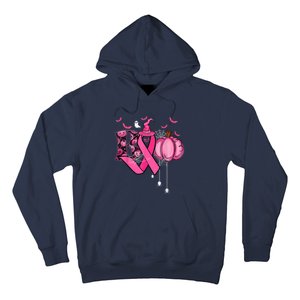 Funny Boo Pumpkin Witch Pink Ribbon Breast Cancer Halloween Hoodie