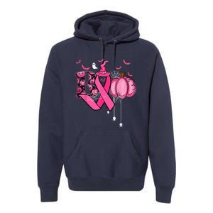 Funny Boo Pumpkin Witch Pink Ribbon Breast Cancer Halloween Premium Hoodie