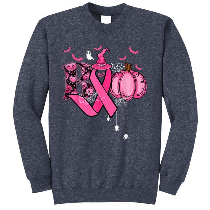 Funny Boo Pumpkin Witch Pink Ribbon Breast Cancer Halloween Sweatshirt