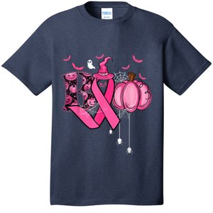 Funny Boo Pumpkin Witch Pink Ribbon Breast Cancer Halloween T-Shirt