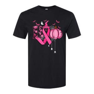 Funny Boo Pumpkin Witch Pink Ribbon Breast Cancer Halloween Softstyle CVC T-Shirt