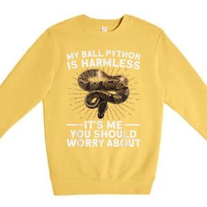 Funny Ball Python For Men Women Snake Lover Reptile Animal Premium Crewneck Sweatshirt