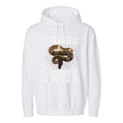 Funny Ball Python For Men Women Snake Lover Reptile Animal Garment-Dyed Fleece Hoodie