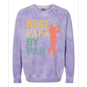 Funny Best Papa By Par Fathers Day Golf Grandpa Colorblast Crewneck Sweatshirt