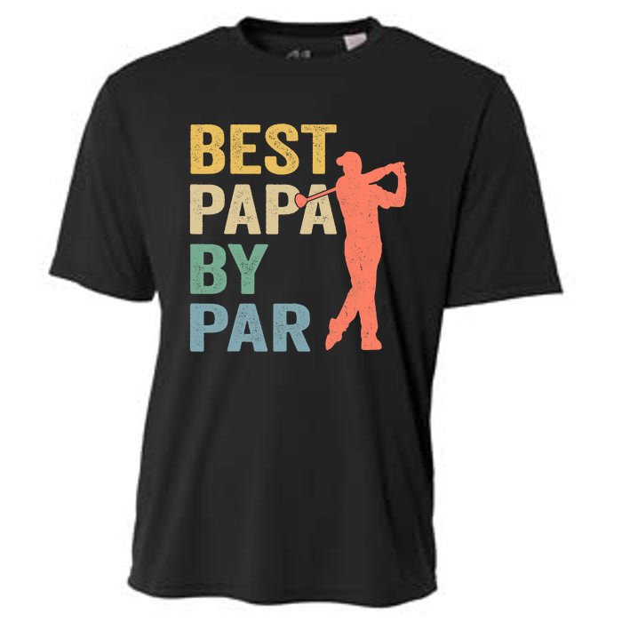 Funny Best Papa By Par Fathers Day Golf Grandpa Cooling Performance Crew T-Shirt