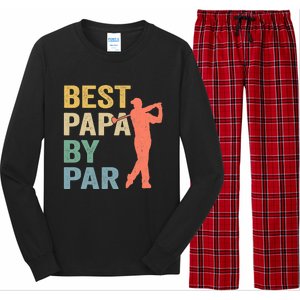 Funny Best Papa By Par Fathers Day Golf Grandpa Long Sleeve Pajama Set