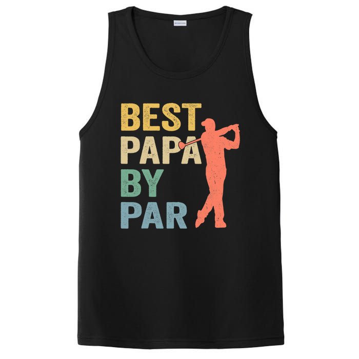 Funny Best Papa By Par Fathers Day Golf Grandpa PosiCharge Competitor Tank