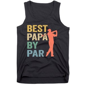 Funny Best Papa By Par Fathers Day Golf Grandpa Tank Top