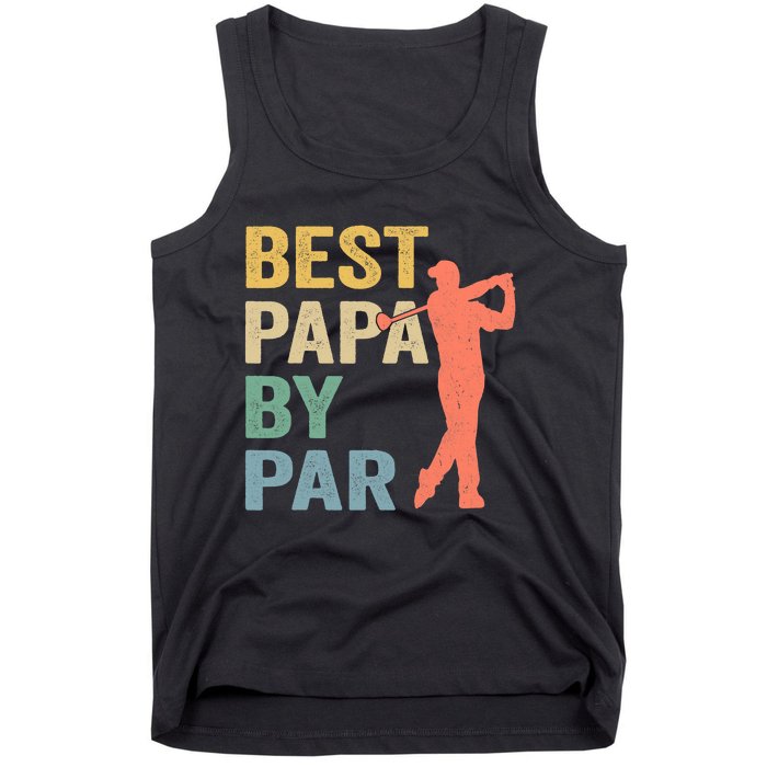 Funny Best Papa By Par Fathers Day Golf Grandpa Tank Top