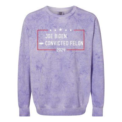 Funny Ballot Paper Voting Humor Joe Biden Vs Convicted Felon Colorblast Crewneck Sweatshirt