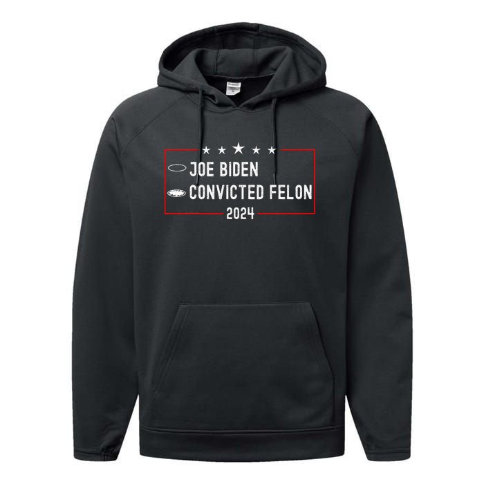 Funny Ballot Paper Voting Humor Joe Biden Vs Convicted Felon Performance Fleece Hoodie