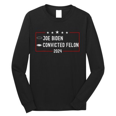 Funny Ballot Paper Voting Humor Joe Biden Vs Convicted Felon Long Sleeve Shirt