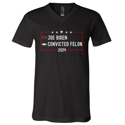 Funny Ballot Paper Voting Humor Joe Biden Vs Convicted Felon V-Neck T-Shirt