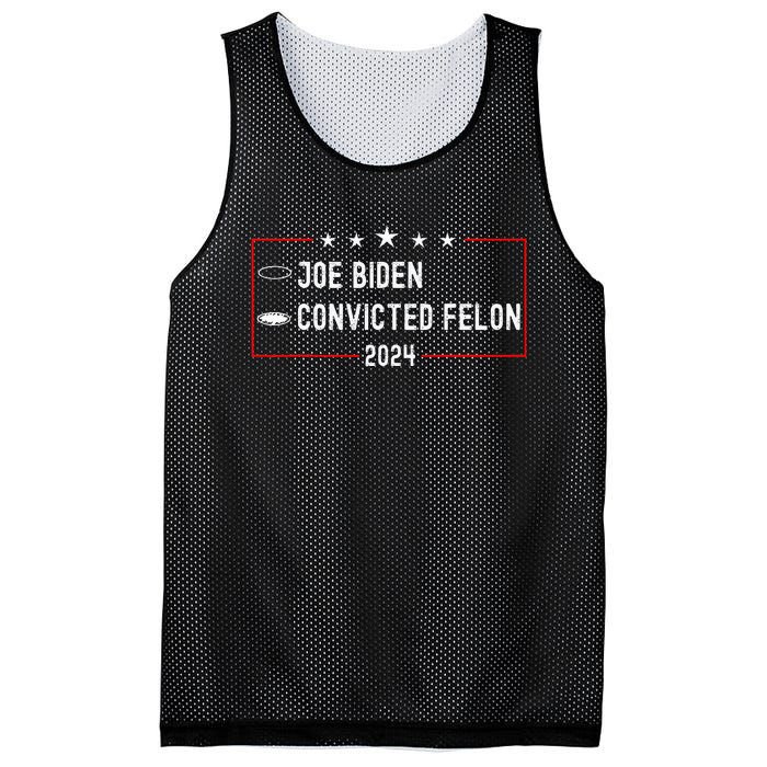 Funny Ballot Paper Voting Humor Joe Biden Vs Convicted Felon Mesh Reversible Basketball Jersey Tank