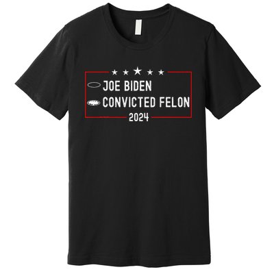 Funny Ballot Paper Voting Humor Joe Biden Vs Convicted Felon Premium T-Shirt