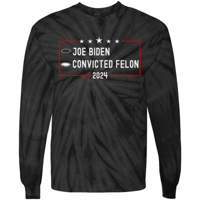 Funny Ballot Paper Voting Humor Joe Biden Vs Convicted Felon Tie-Dye Long Sleeve Shirt