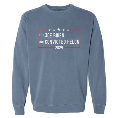 Funny Ballot Paper Voting Humor Joe Biden Vs Convicted Felon Garment-Dyed Sweatshirt