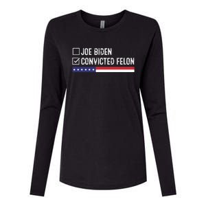 Funny Ballot Paper Voting I Voted For A Convicted Felon Womens Cotton Relaxed Long Sleeve T-Shirt