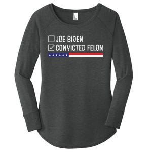 Funny Ballot Paper Voting I Voted For A Convicted Felon Women's Perfect Tri Tunic Long Sleeve Shirt