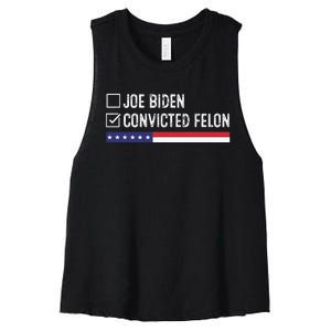 Funny Ballot Paper Voting I Voted For A Convicted Felon Women's Racerback Cropped Tank