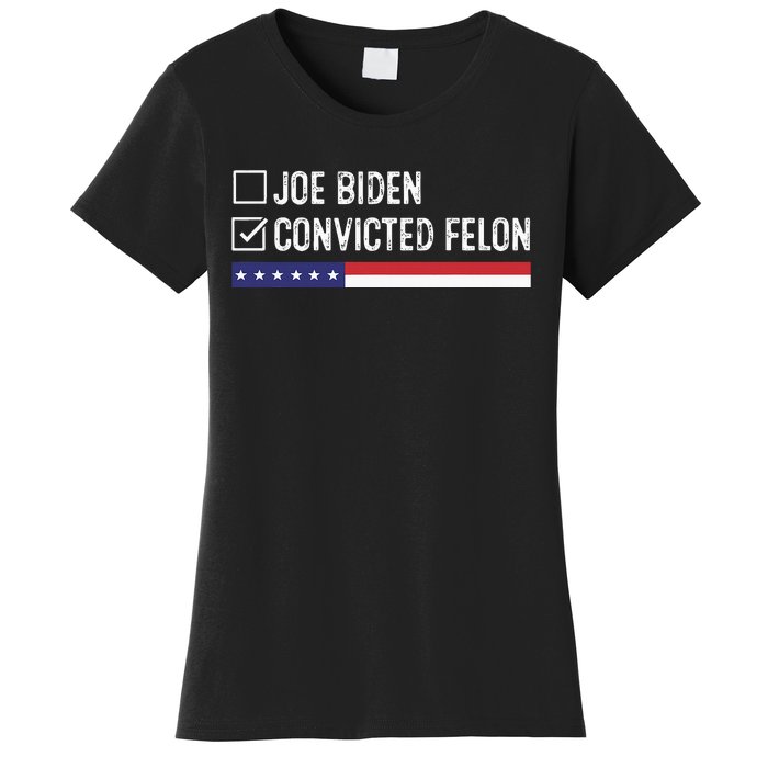 Funny Ballot Paper Voting I Voted For A Convicted Felon Women's T-Shirt