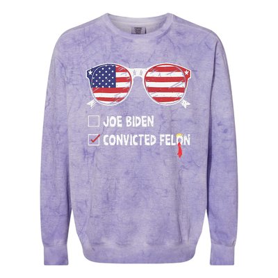 Funny Ballot Paper Voting I Voted For A Convicted Felon Colorblast Crewneck Sweatshirt