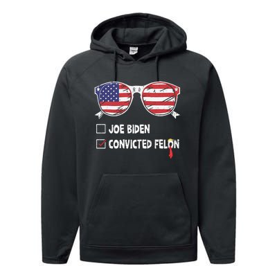 Funny Ballot Paper Voting I Voted For A Convicted Felon Performance Fleece Hoodie