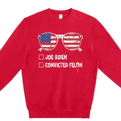 Funny Ballot Paper Voting I Voted For A Convicted Felon Premium Crewneck Sweatshirt