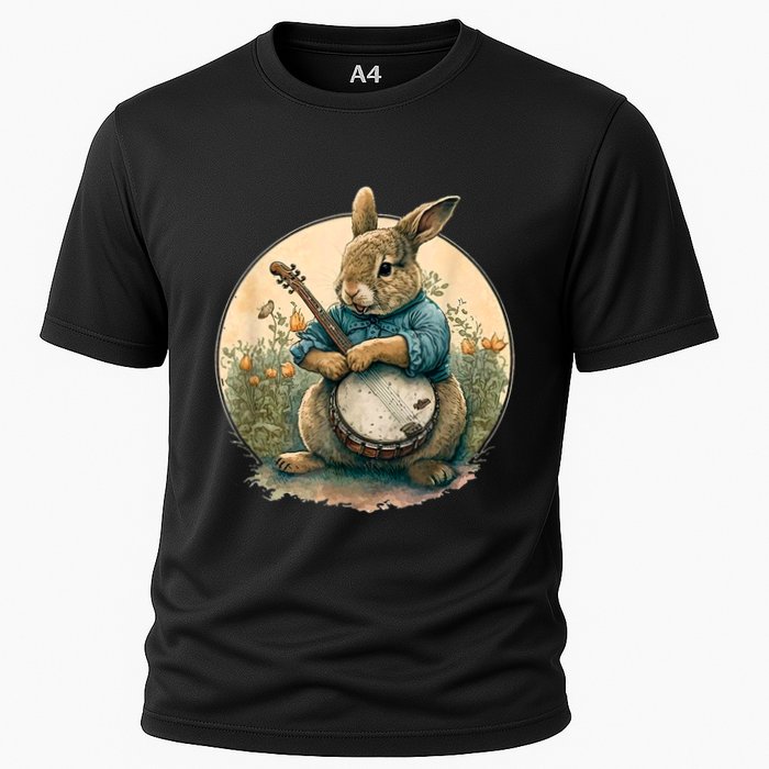 Funny Bunny Playing Banjo Guitar Music Rabbit Happy Easter Performance Shirt
