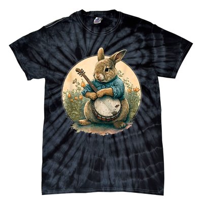 Funny Bunny Playing Banjo Guitar Music Rabbit Happy Easter Tie-Dye T-Shirt