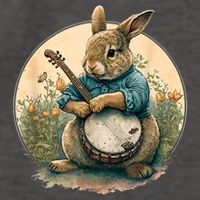 Funny Bunny Playing Banjo Guitar Music Rabbit Happy Easter Vector Backpack